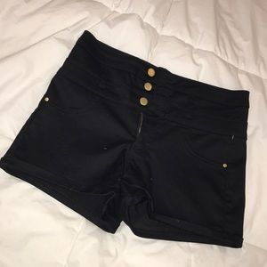 black shorts